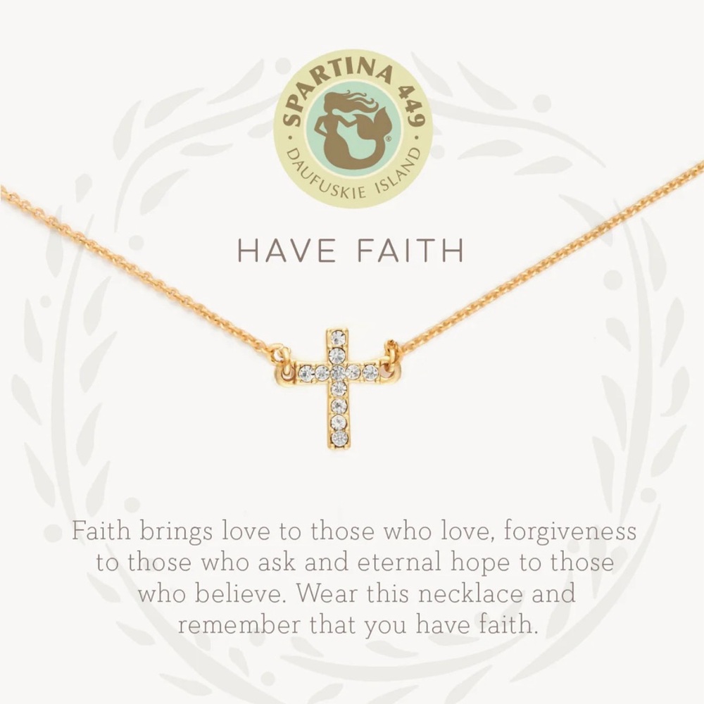 Spartina - Gold Sea La Vie Have Faith Cross Necklace